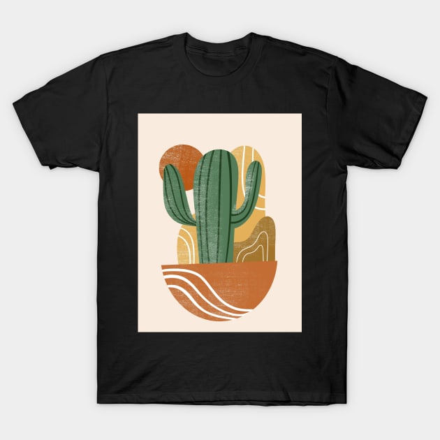 Boho Saguaro Cactus T-Shirt by SandiTyche